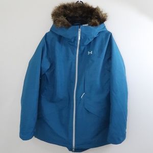Under Armour Storm 3 Ski Jacket Blue Fur L NWOT